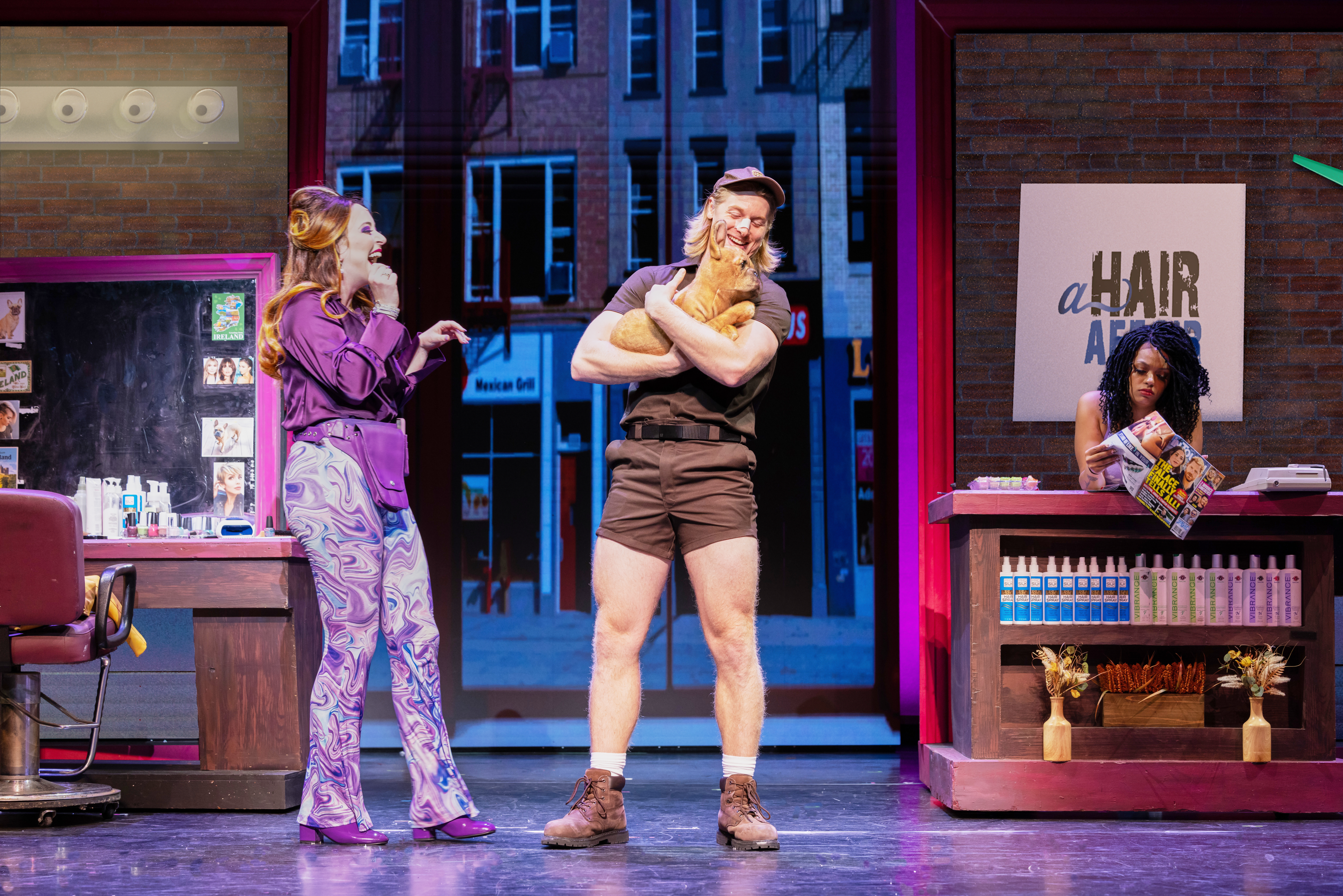Ashley Morton as Paulette and Matthew Dean Hollis as Kyle in Legally Blonde – The Musical. Photo by Drager Creative.